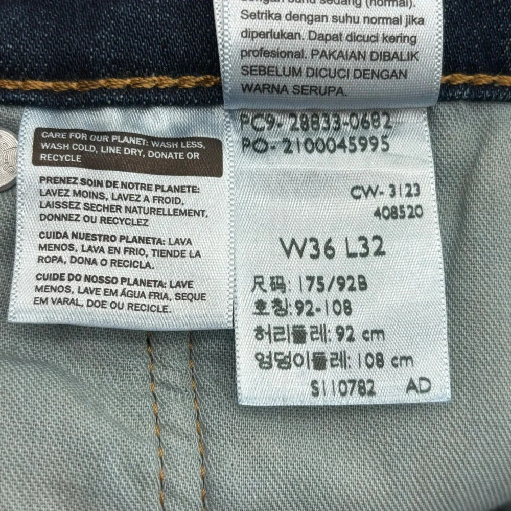 Levi's 512 Slim Taper Jeans Mens W36 L32 Dark Wash‎ Denim Modern Fit